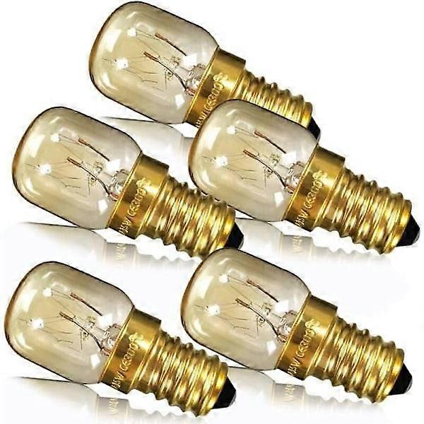 Set Mit 5 Ofenlampen, 15 W, Kleiner Edison-schraubsockel E14, Messingsockel, Salzkristalllampe, Zwerglampe