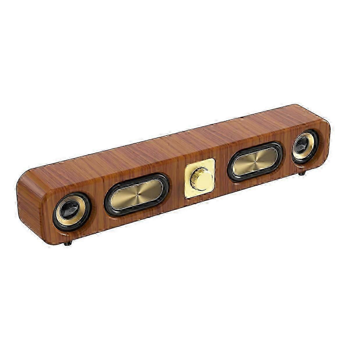Bluetooth-lautsprecher Aus Holz, Tragbare Soundbar, Hifi-stereo-soundkarte, Fm-radio, Subwoofer, Für Desktop- Oder Heimcomputer.
