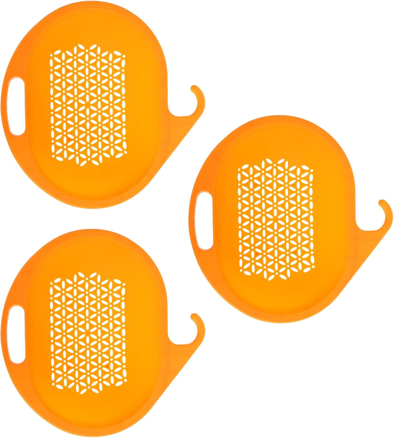 3er-set Küchensiebe – Abtropfsiebe – Obstkorb – Becken Zum Waschen Von Lebensmitteln, Obst, Gemüse Und Nudeln – Orange – 3-teilig