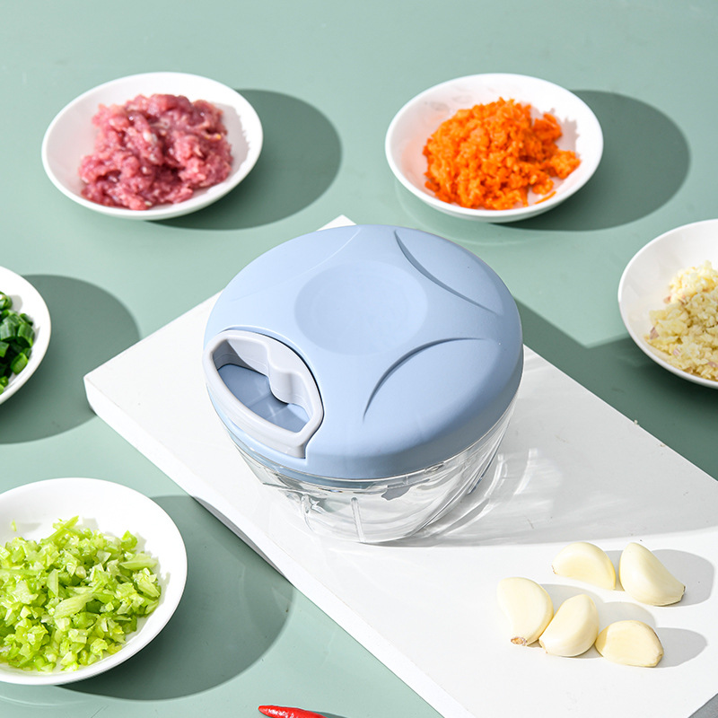 Manueller Küchenzerkleinerer Zum Schnellen Zerkleinern Von Gemüse, Zwiebeln, Knoblauch, Nüssen, Tomaten Und Fleisch Mit Gebogenen Klingen.