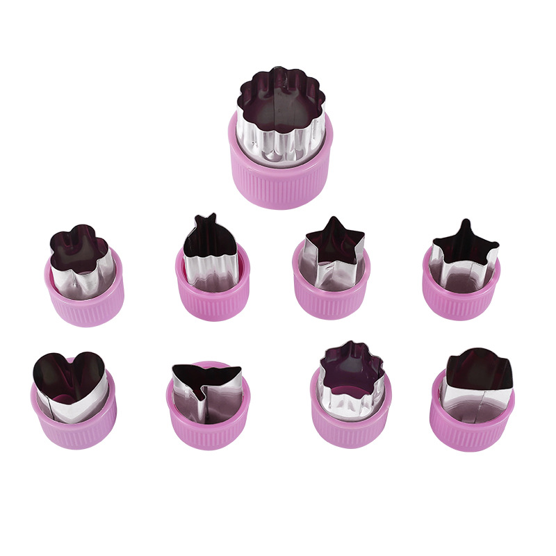 9-teiliges Ausstechformen-set Aus Edelstahl Für Obst Und Gemüse Mit Schutzgriff Zur Dekoration Von Kuchen, Fondantkeksen Und Gebäck