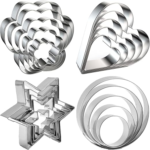 Set Mit 20 Ausstechformen, Ausstechformen Aus Edelstahl, Keksausstecher Zum Dekorieren Von Keksen/kuchen/gebäck