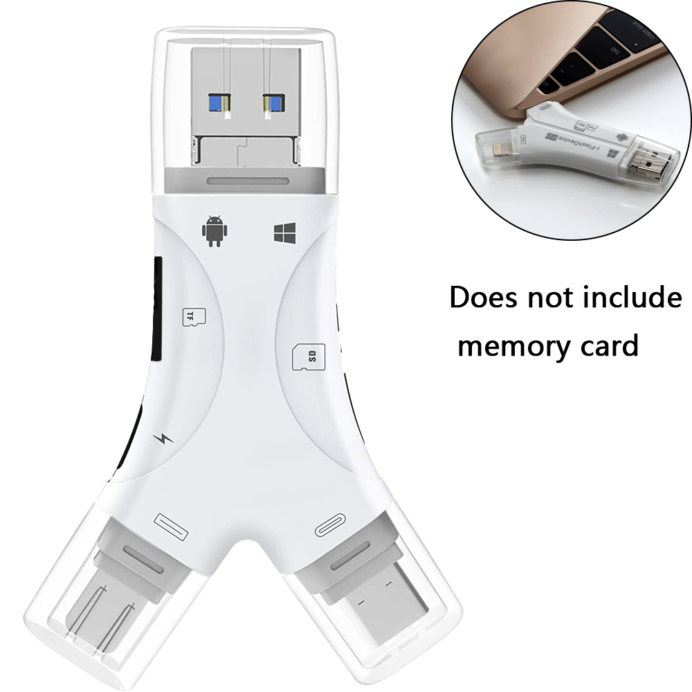 Sd-kartenleser Für Iphone / Ipad / Android / Mac / Computer / Kamera, 4-in-1 Micro-sd-kartenleser Mit Sucher Für Wildtierkameras, Tragbarer Speicherkartenleser Und Sd-kartenadapter, Kompatibel Mit Sd-