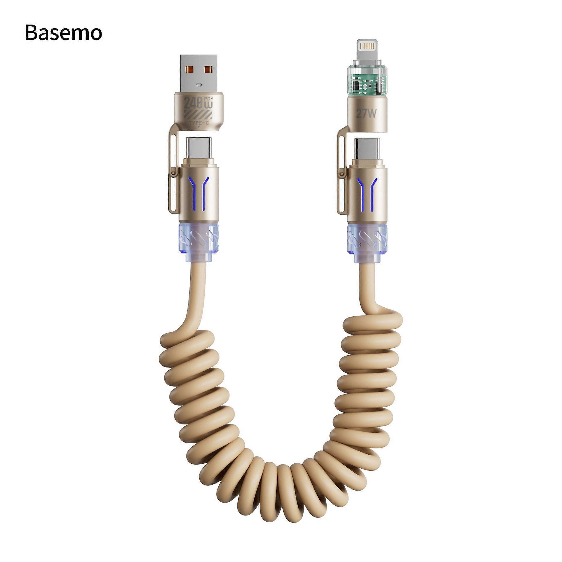 Câble Usb-c Spiralé (beige), Lot De 2 Pour Android Auto Et Carplay, Câble Usb-a Vers Usb-c Court Compatible Avec Iphone 17/16/15, Samsung Galaxy S25/s24/s23 A1