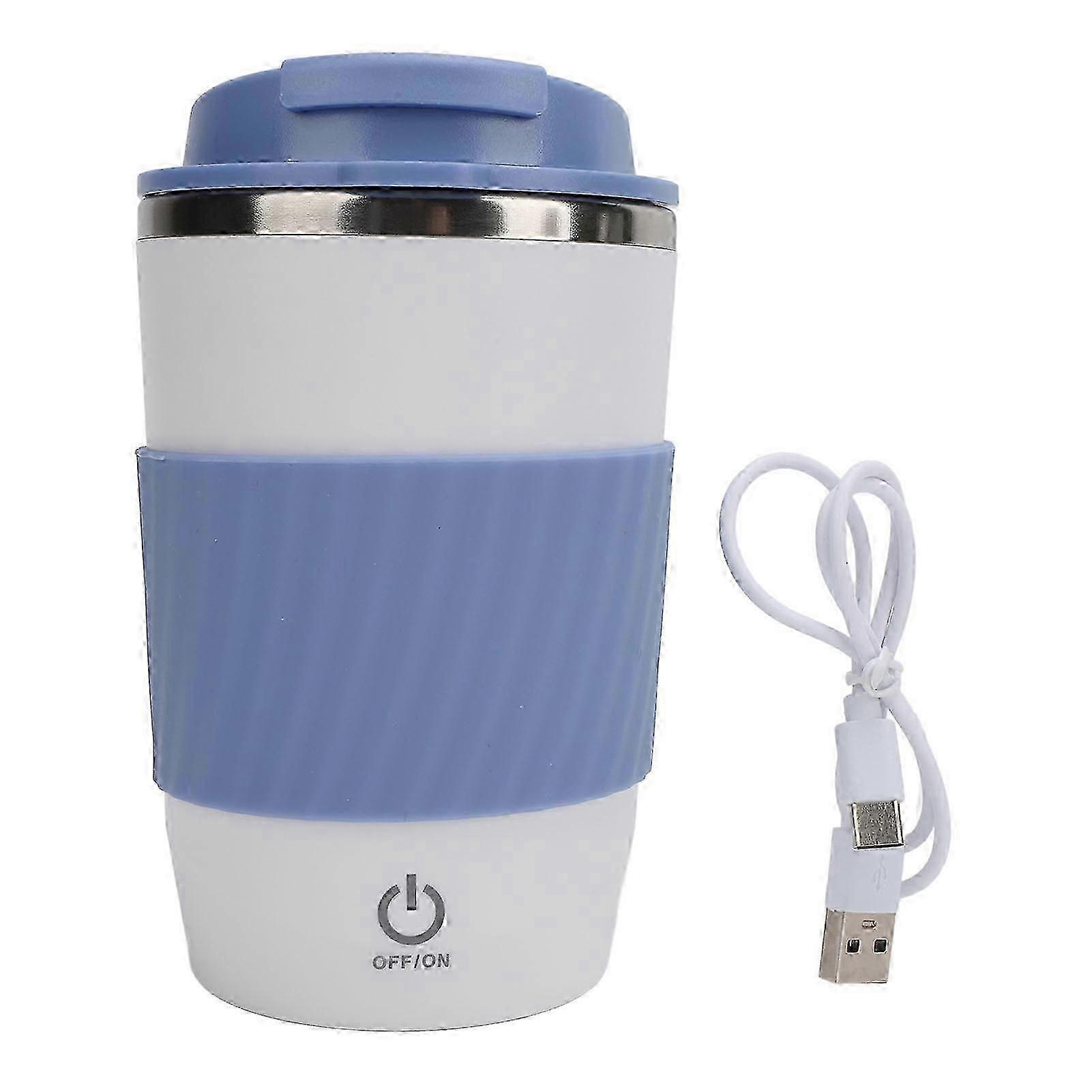 350 Ml Wiederbefüllbarer, Selbstmischender Kaffeebecher Mit Deckel, Ideal Für Büro, Auto, Tee Oder Milch (blau).