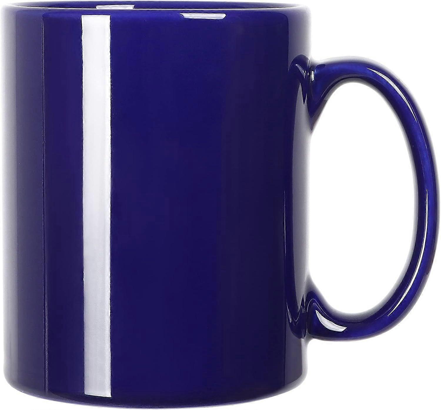Extra Großer Keramik-kaffeebecher, 35 Cl, Klassische Porzellan-teetasse Mit Henkel Für Büro Und Zuhause, Blau (wz1251)