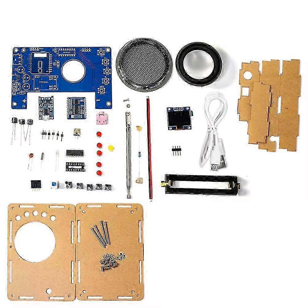 Kit Radio Fm Électronique À Monter Soi-même (87-108 Mhz, Fréquence Réglable, Écran Oled, Soudure Nécessaire).