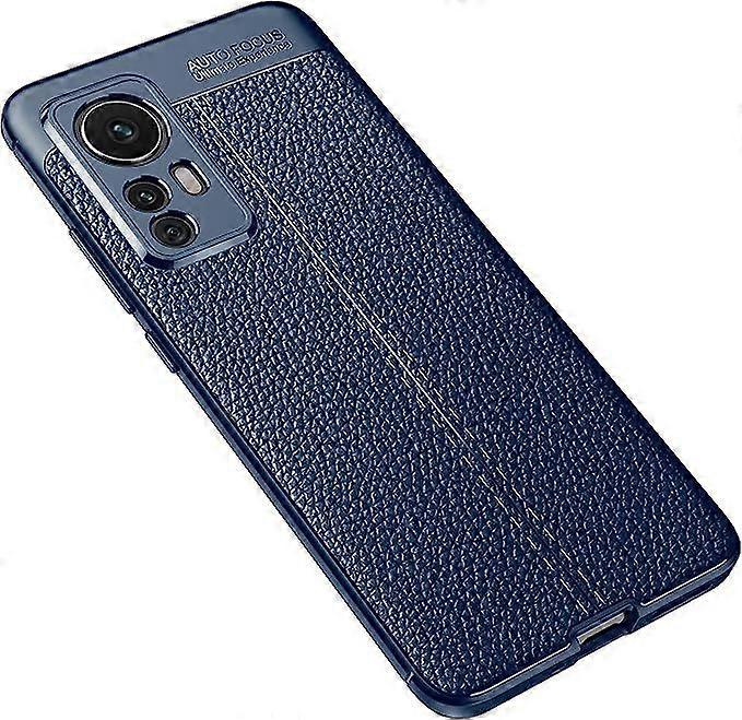 Schutzhülle Für Xiaomi Mi 12 Pro, Strukturiertes Lederdesign, Kratz- Und Stoßfest (blaues Leder).