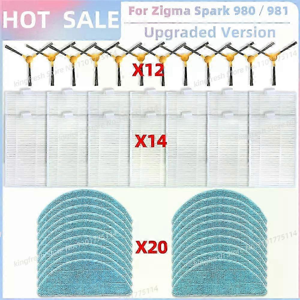 Ersatzteile, Die Mit Dem Staubsauger Zigma Spark 980/981 Kompatibel Sind: Seitenbürste, Haupt-hepa-filter Und Reinigungstuch.