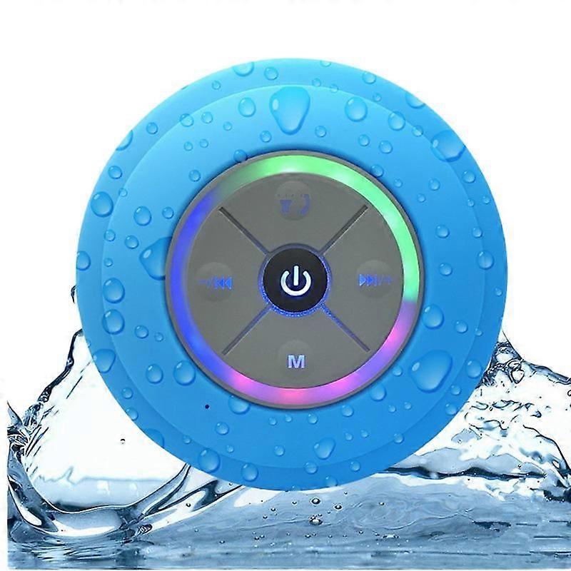 Wasserdichter Bluetooth-duschlautsprecher, Tragbarer Freisprechlautsprecher, Bedientasten Und Spezieller Saugnapf Für Die Dusche (blau)