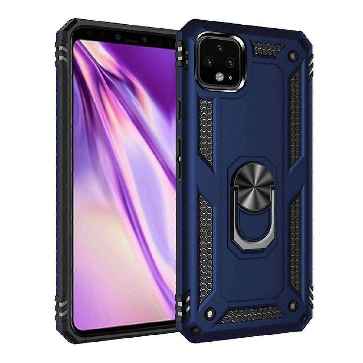 Blaue, Stoßfeste Schutzhülle In Militärqualität Für Google Pixel 4 Xl Mit Google-ringhalterung Und Integriertem Sicherungsring.