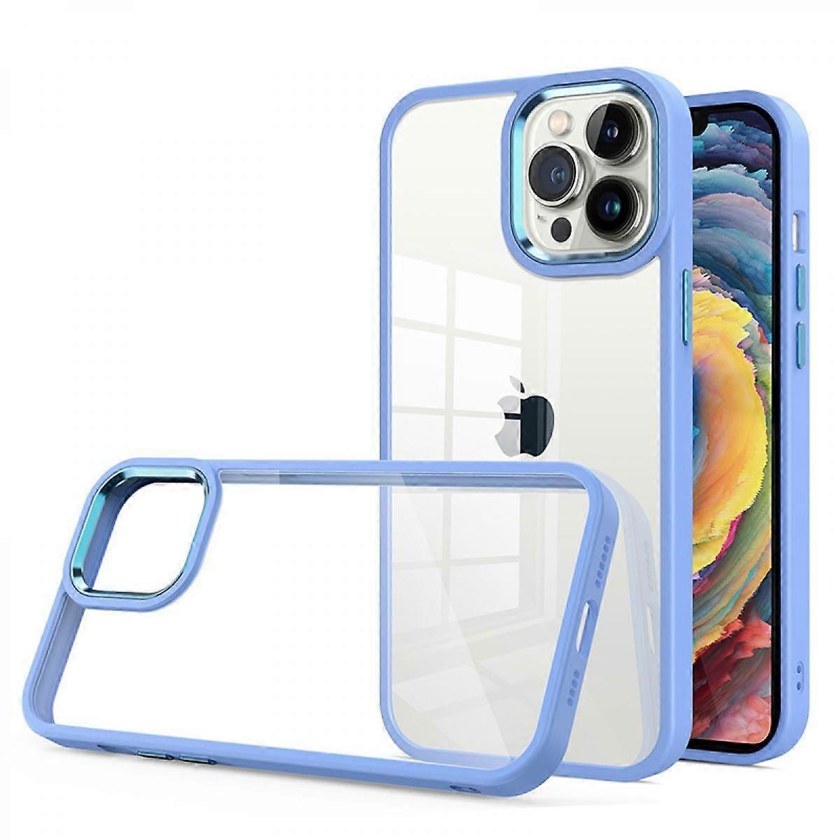 Schutzhülle Für Iphone 12 Pro Max, Rundumschutz, Stoßfeste Hülle Mit Metall-kamerarahmen (blau)