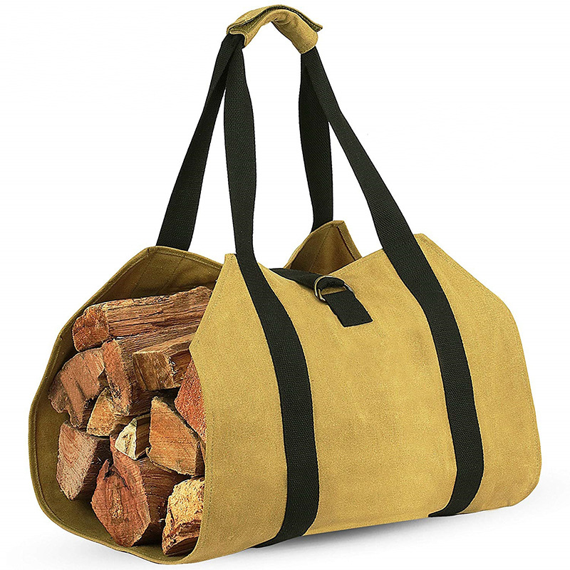 Holzkorb Und Holzsack, Holztragetasche Aus Segeltuch, Extra Große Brennholztragetasche, Holzkörbe Für Camping, Holzsack Aus Segeltuch, Wasserdichte Kaminheizungstasche