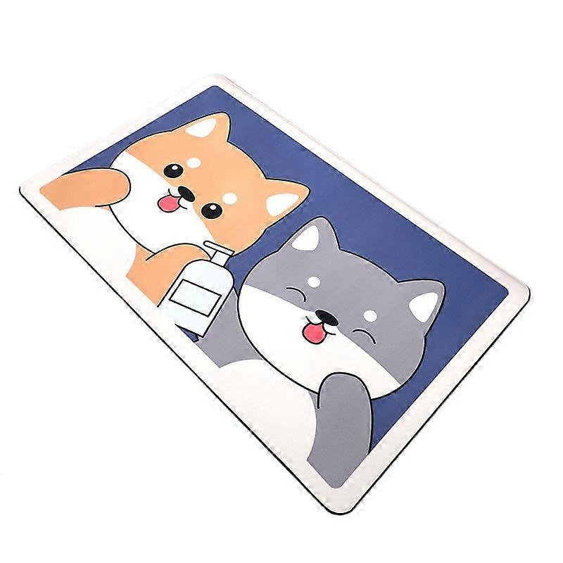 Ultraweiche, Saugfähige Und Rutschfeste Duschmatte, Maschinenwaschbar, Ideal Für Eingangsbereich, Küche, Bad, Waschküche Und Schlafzimmer. Mit Hunde-duftmotiv. Maße: 50 X 8 Cm.