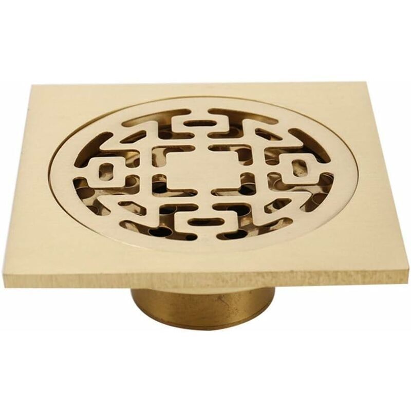 Luxuriöser, Goldfarbener Duschablauf Aus Massivem Messing, Quadratisch, 100 X 100 Mm, Geruchsdicht, Für Badezimmer