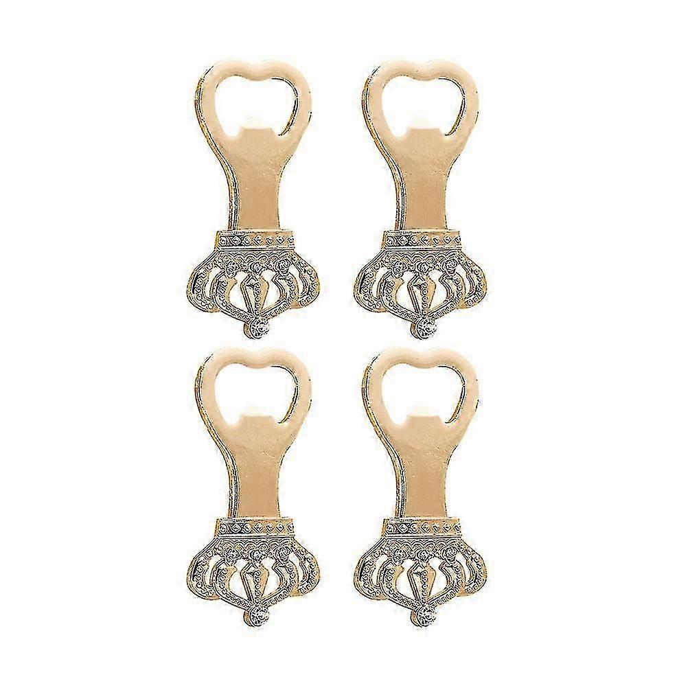 Set Mit 4 Kronenförmigen Flaschenöffnern, Glänzend Und Originell.