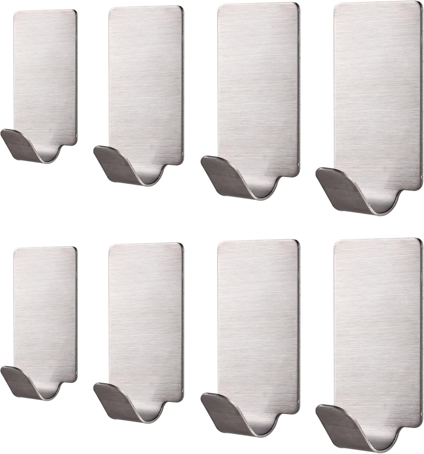 Bademantelhaken, Kleiderhaken, Handtuchhalter, Selbstklebender Haken, Wandmontierter Handtuchhalter Aus Edelstahl, 8er-set (edelstahl 304 [großer Abstand])
