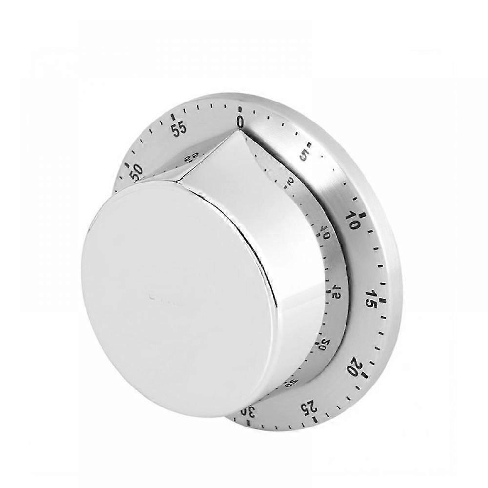 Küchentimer, Kochtimer Mit Lautem Akustischem Signal, Batterielos, 100 % Mechanisch – Magnetische Rückseite, Elegantes Edelstahlgehäuse (silber)
