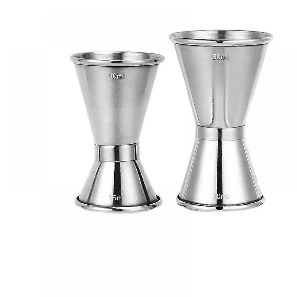 Set Aus 2 Doppel-cocktail-jiggern 15 Ml/30 Ml Und 30 Ml/50 Ml Aus Edelstahl, Für Bar, Restaurant Oder Zuhause, Silberfarben.