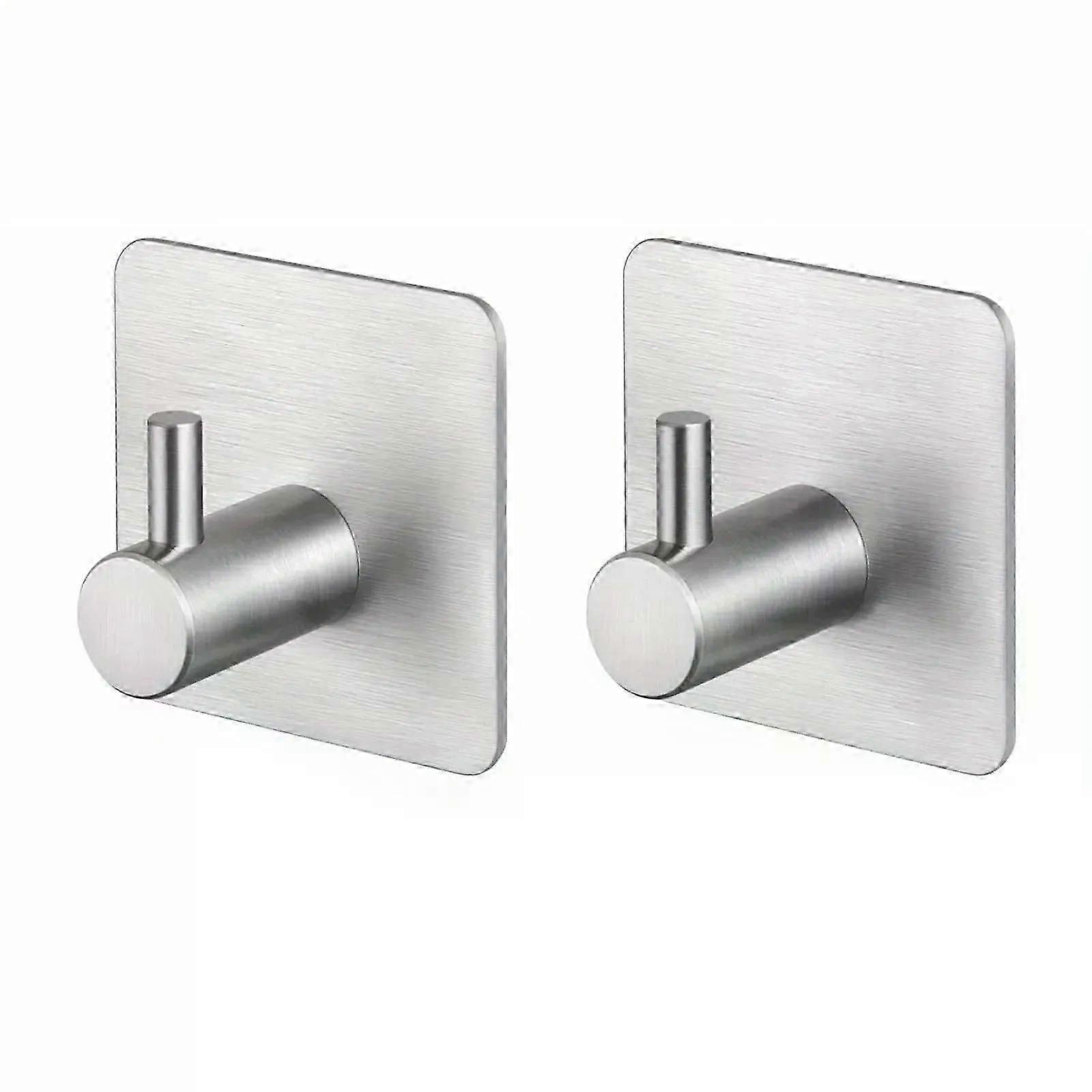 Set Mit 2 Selbstklebenden Handtuchhaken Aus Edelstahl 304 Zur Wandmontage. Praktische Aufbewahrungsmöglichkeit Für Jacken, Mäntel Und Bademäntel.