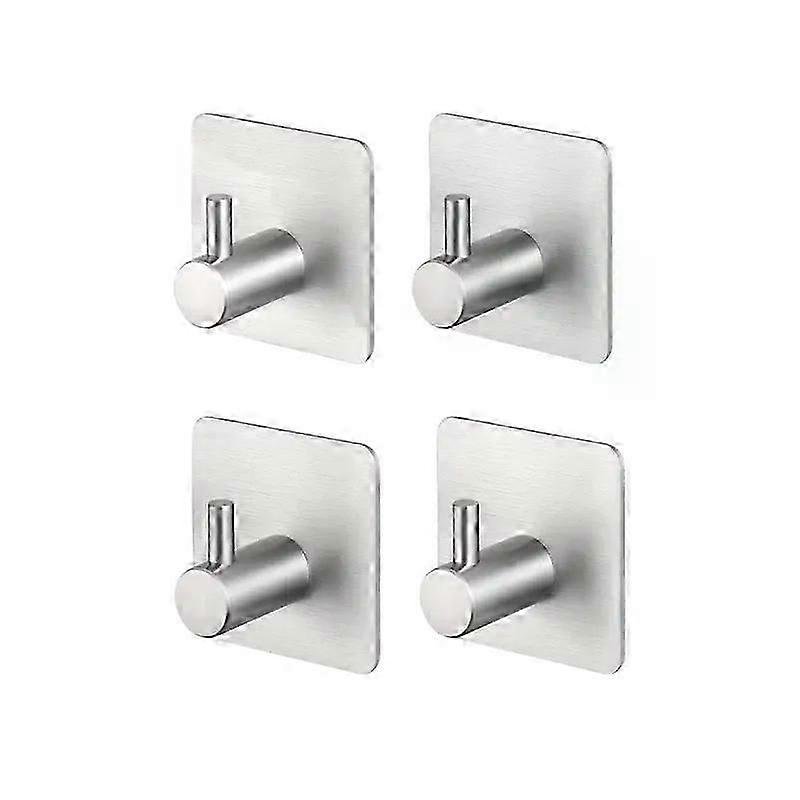 Set Mit 4 Selbstklebenden Handtuchhaken Aus Edelstahl 304 Zur Wandmontage. Praktische Aufbewahrungsmöglichkeit Für Jacken, Mäntel Und Bademäntel.