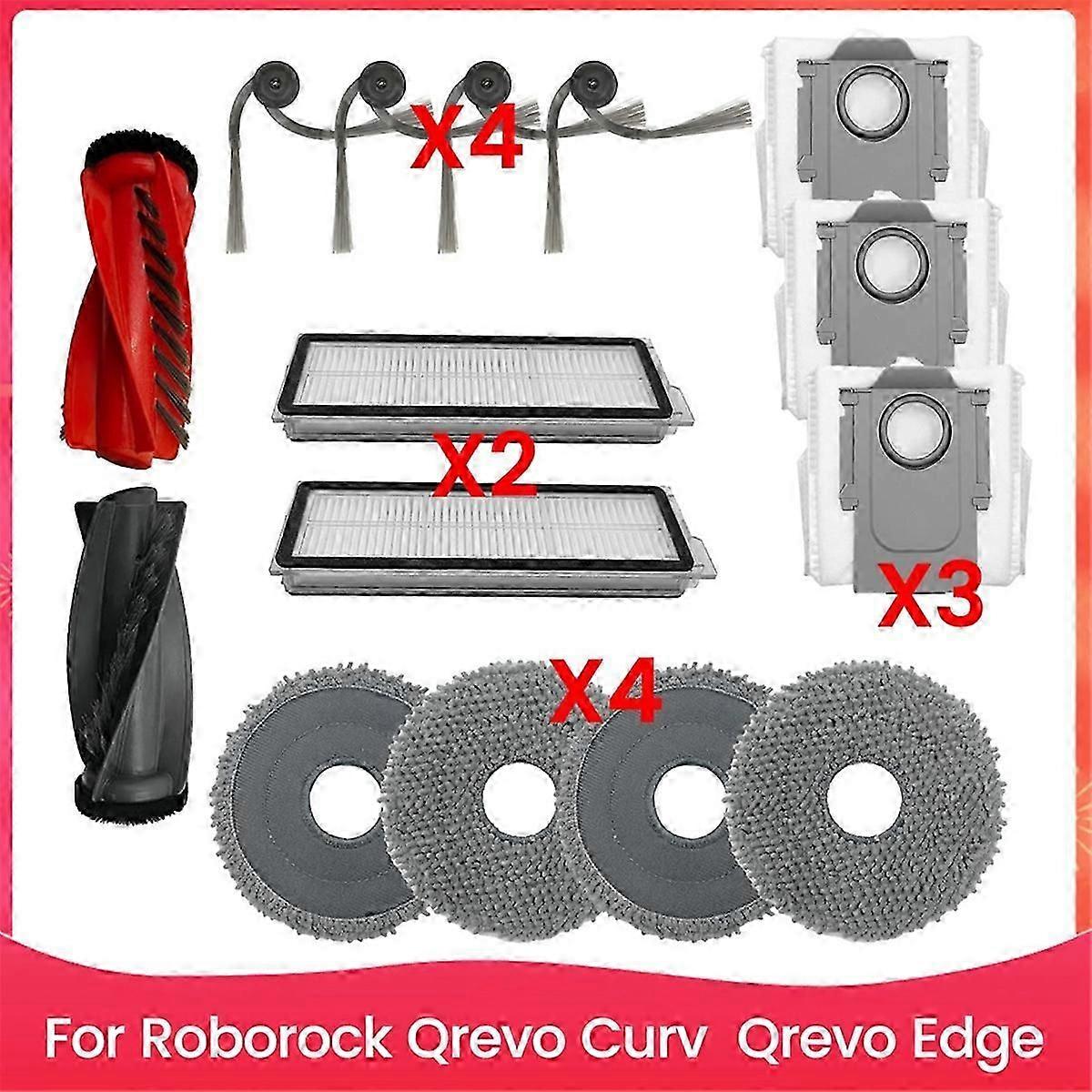 Zubehör Für Die Saugroboter Qrevo Curv Und Qrevo Edge: Hauptseitenbürste, Hepa-filter, Reinigungstuch Und Staubbeutel.