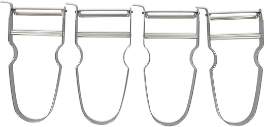 Gemüseschäler-set, 4-teilig, Rasiermesserscharf, Edelstahl, Silberfarben, 11,3 Cm X 6,7 Cm