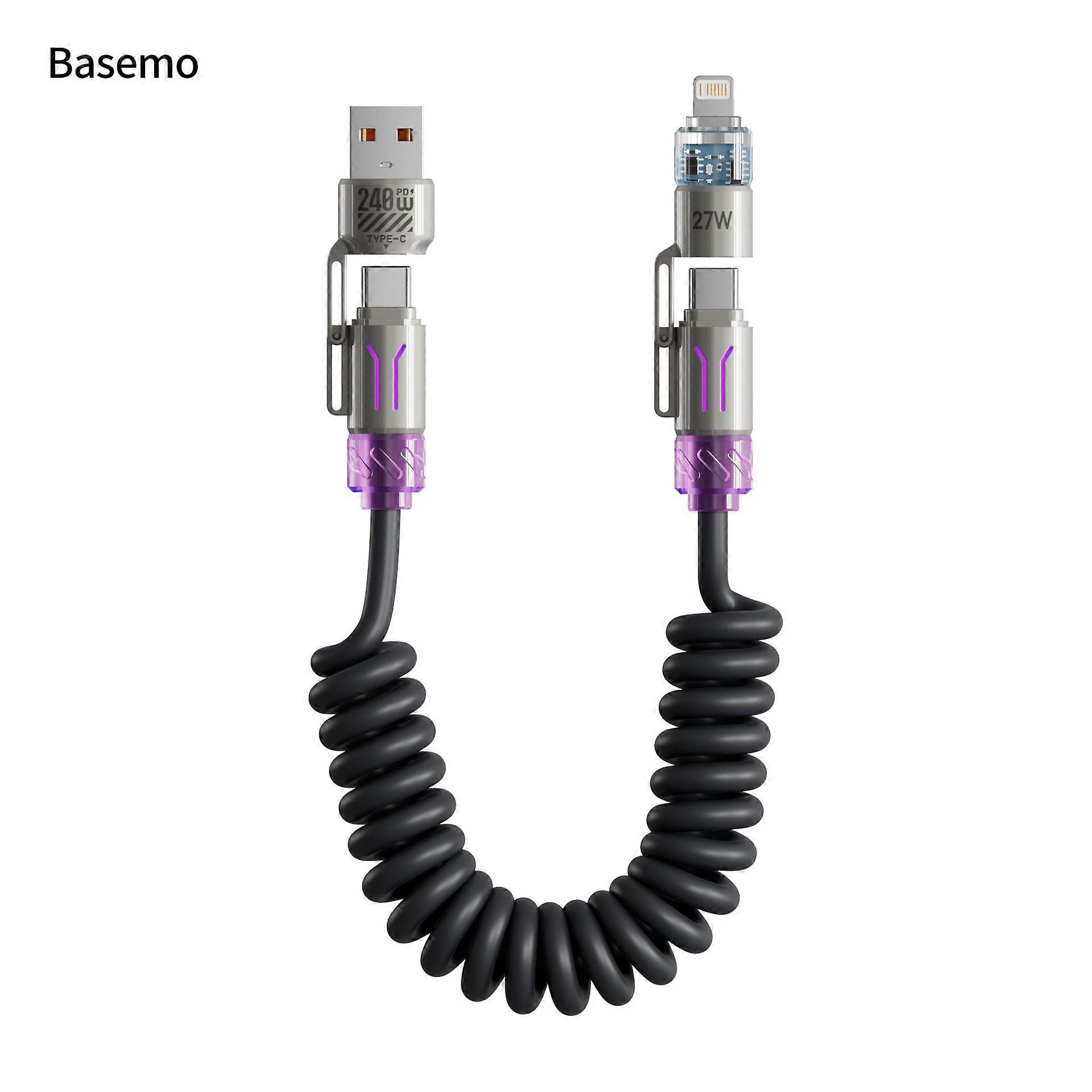 Câble Usb-c Spiralé (gris Sidéral), Lot De 2, Compatible Android Auto Et Carplay, Câble Usb-a Vers Usb-c Court, Compatible Avec Iphone 17/16/15, Samsung Galaxy S25/s24/s23 A1