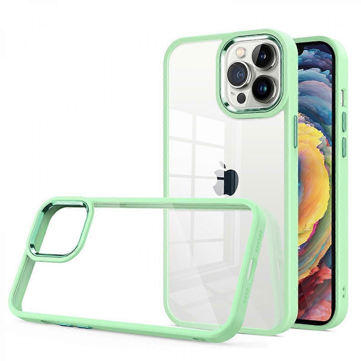Hülle Für Iphone 13 6,1", Rundumschutz, Stoßfeste Hülle, Kamerarahmen Aus Metall, Stoßfeste Handyhülle (matcha-grün)