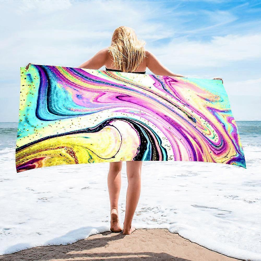 Großes Strandtuch Mit Farbenfrohen Prints, Schnelltrocknend, Surfponcho, Mikrofaser-badetuch, Reiseschal, Strandmatte, Yogamatte, Picknick- Und Gymnastikmatte, Geschenk Für Frauen