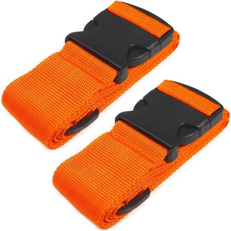 Robuste Gepäckgurte Für Koffer, Packgurte, Reisezubehör, Verstellbare Taschengurte, 2er-set, Orange