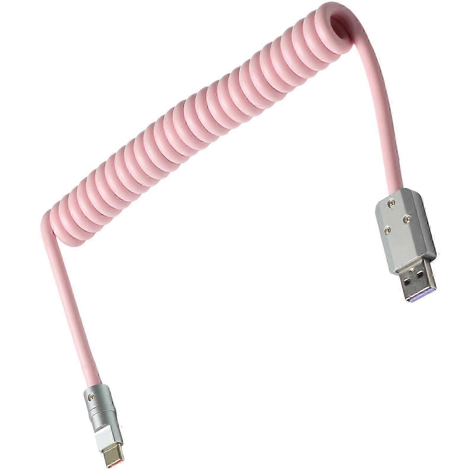 Câble Usb-c Vers Usb-c À Charge Rapide, 100 W, Compatible Avec Le Transfert De Données Pour Téléphones Et Tablettes (rose, Secteur).