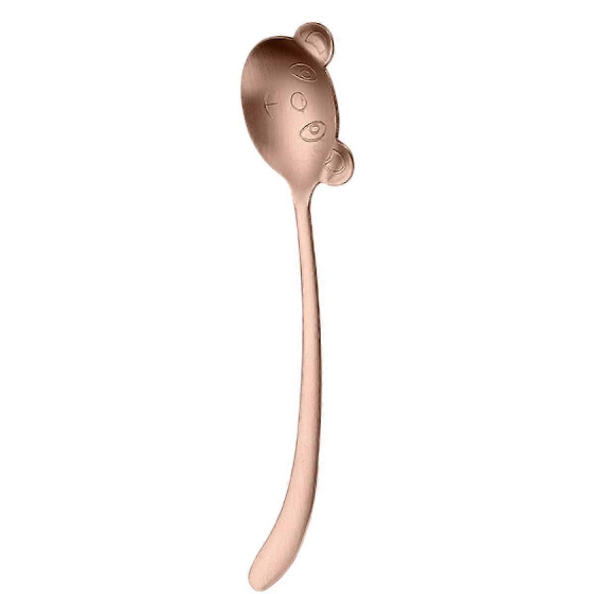 Set Aus Edelstahl-teelöffeln, Niedlicher Bärenkopflöffel, Stabiler Hänge-suppenlöffel, Kaffeelöffel Zum Kochen, Für Desserts, Gemischten Tee, Müsli Und Spiegel