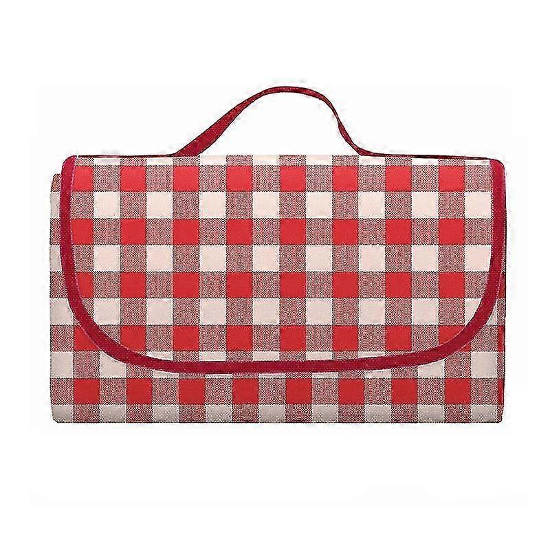Tapis De Plage Rouge D'Extérieur, Imperméable Et Résistant À L'Humidité, Épais, Pliable Et Portable, En Tissu Oxford Pvc, Pour Le Camping