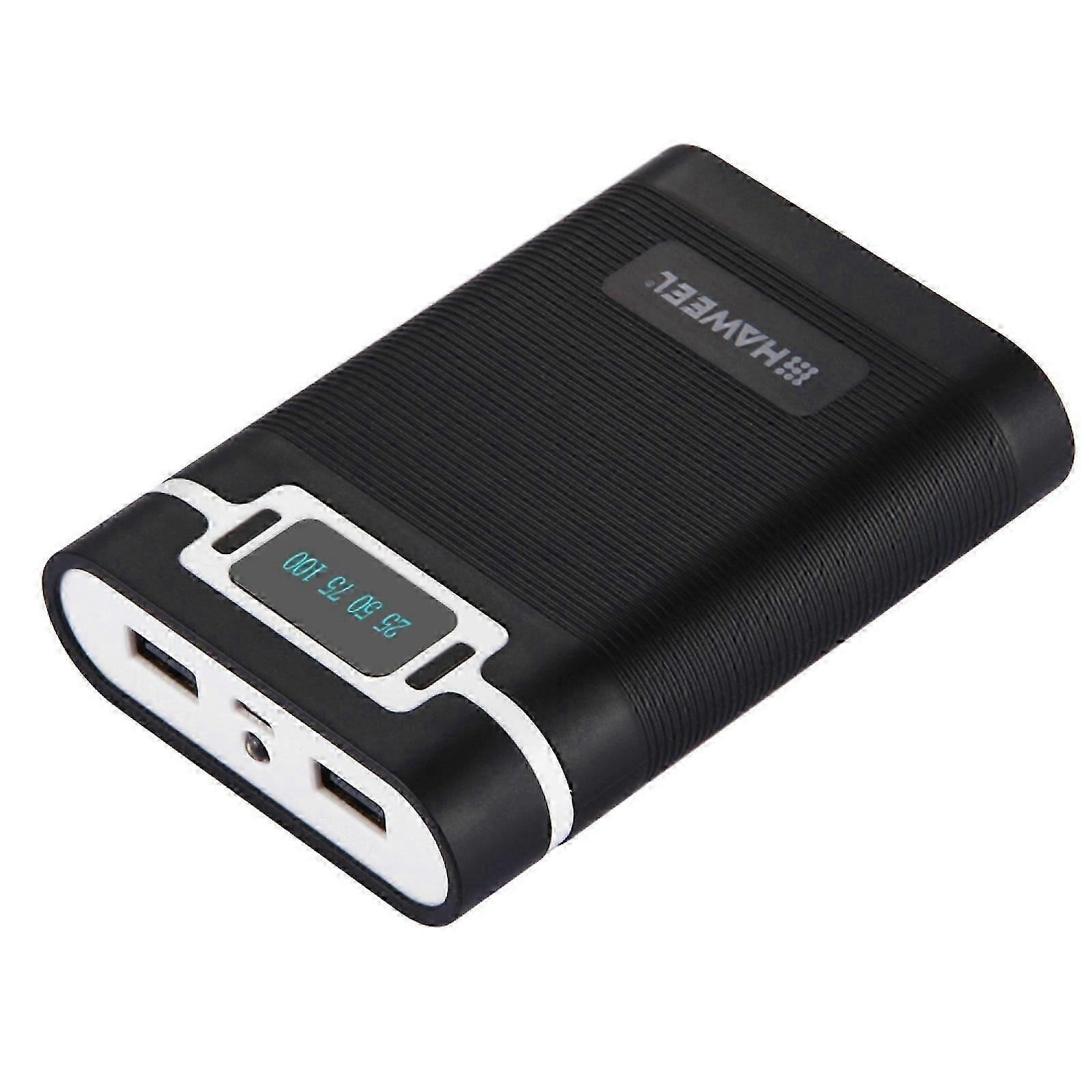 Boîtier De Batterie Externe Haweel Diy 4x 18650 (non Inclus) 10000 Mah Avec 2 Ports Usb Et Écran Pour Smartphones - A Kns