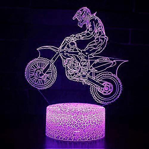 3d-offroad-motorrad-gaming-lampe Mit Optischer Täuschung Und Touch-steuerung, Ideal Zur Dekoration Eines Zimmers, Als Geburtstags- Oder Weihnachtsgeschenk, Schwarz.