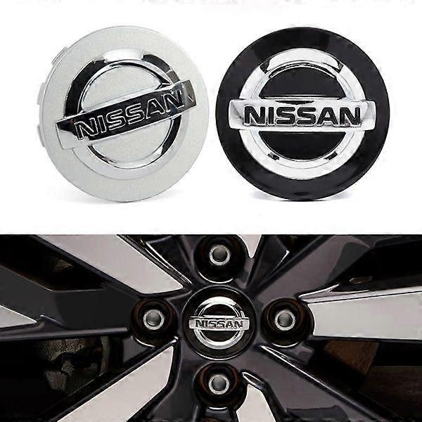 (60 Mm – Silber) 4er-set – Nissan Radnabenkappen / Radnabenembleme – Auto 54 Mm – Schwarz