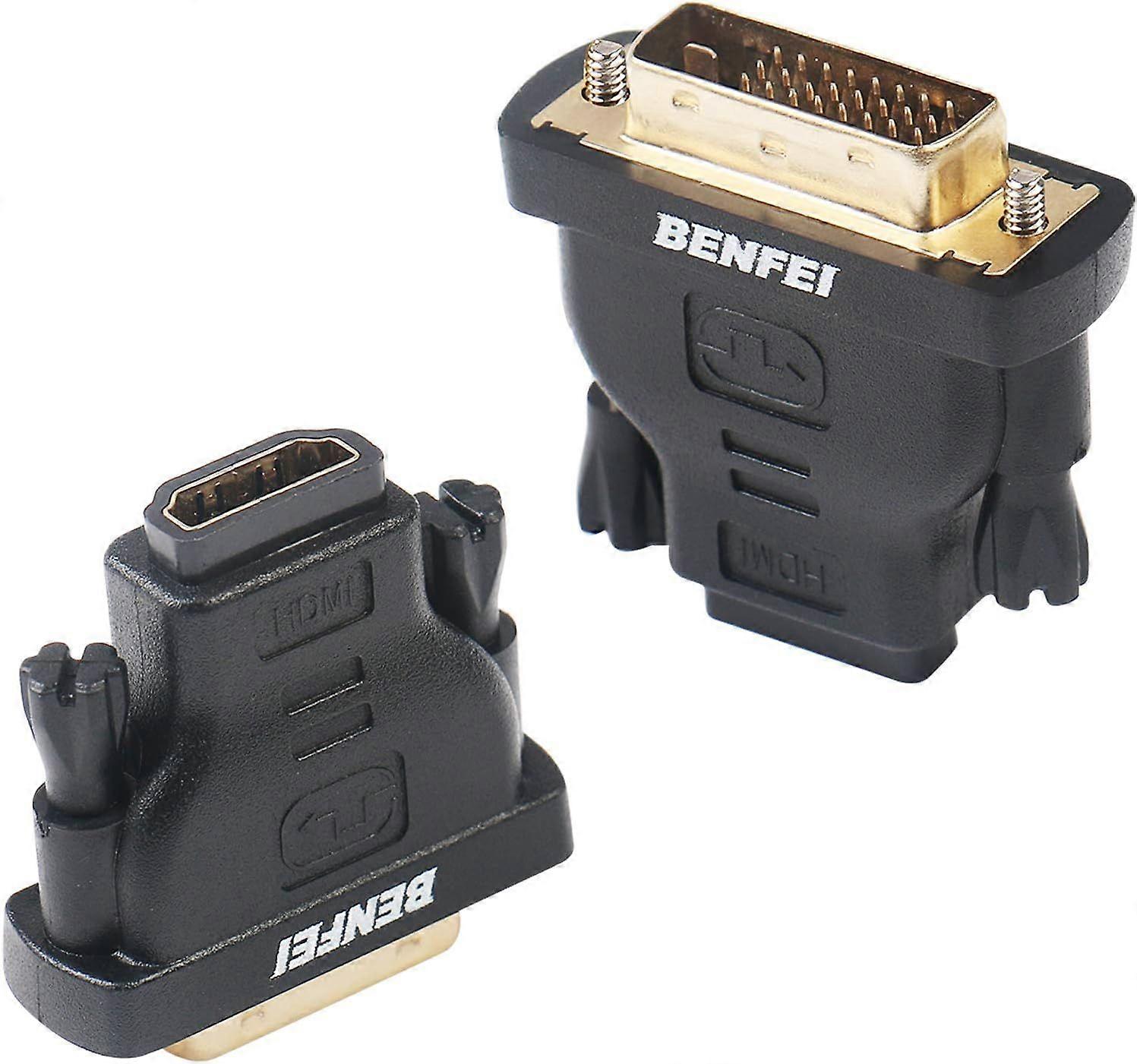 Bidirektionaler Dvi-zu-hdmi-(dvi-d)-adapter (stecker/buchse) Mit Vergoldetem Kabel, 2er-pack