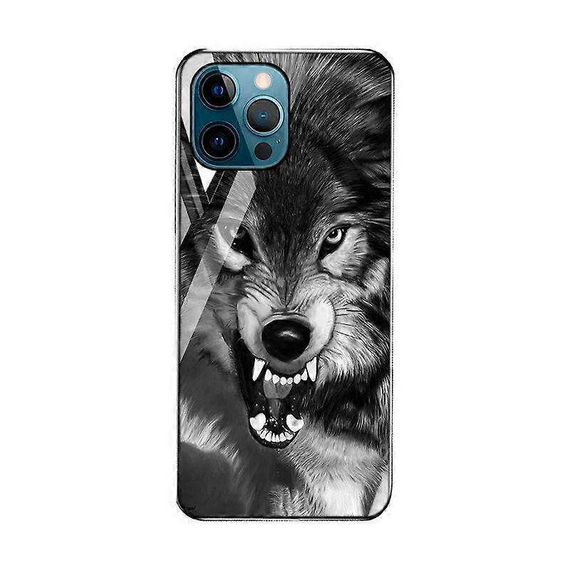 Schutzhülle Für Iphone 12 Pro Max, Wolfsmuster, Aus Gehärtetem Glas, Kratzfest Und Fingerabdruckabweisend, Aus Weichem Tpu.