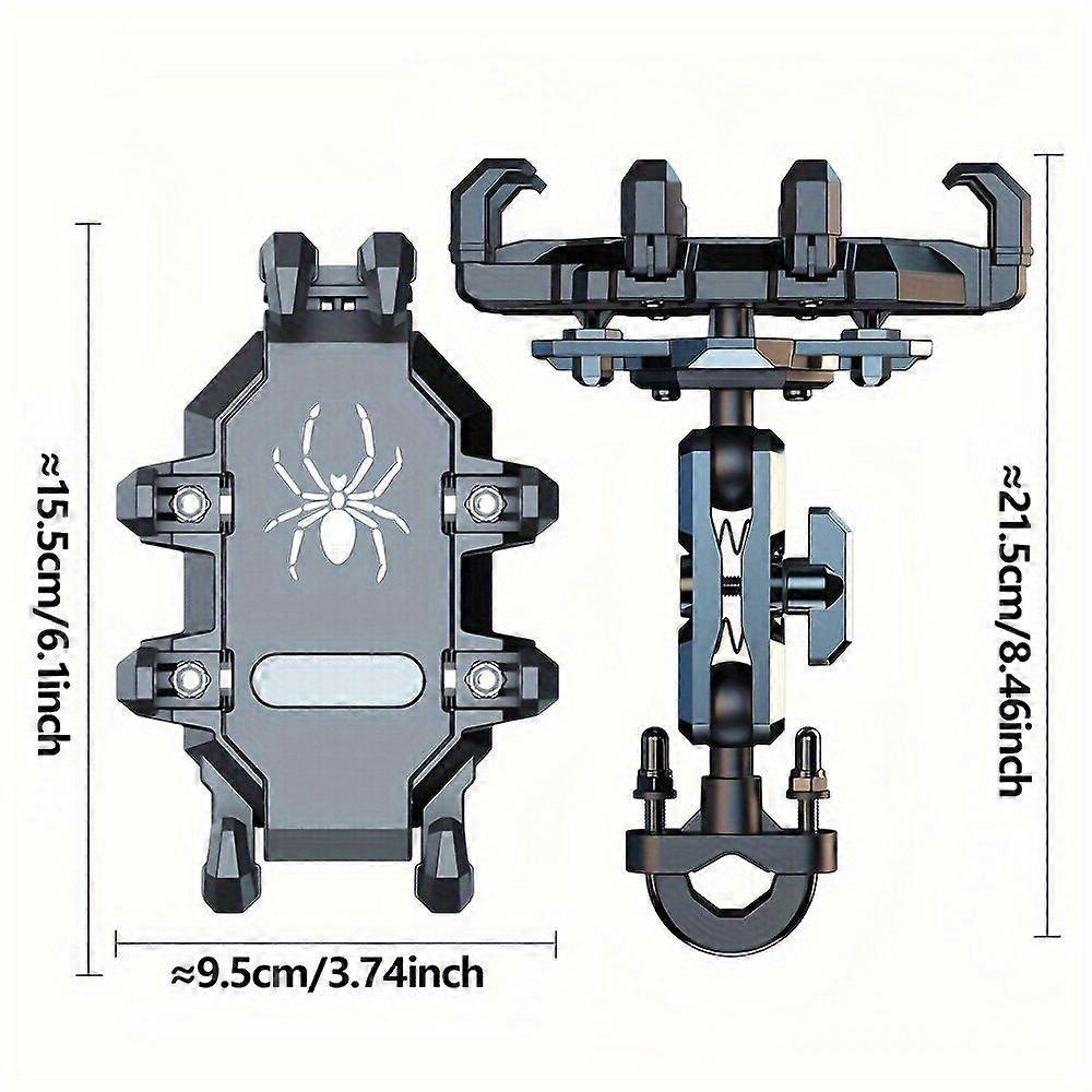 Support De Téléphone Pour Moto Avec Amortisseur De Vibrations, Compatible Avec Les Téléphones De 4,7 À 7,1 Pouces Et Les Guidons De 0,8 À 1,35 Pouce.
