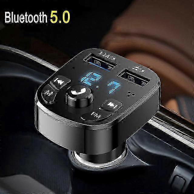 Fm-autosender, Bluetooth 5.0, Kabelloses Freisprechsystem Mit Zwei Usb-anschlüssen, Zigarettenanzünder-ladegerät, Fm-modulator Und Mp3-player-adapter.