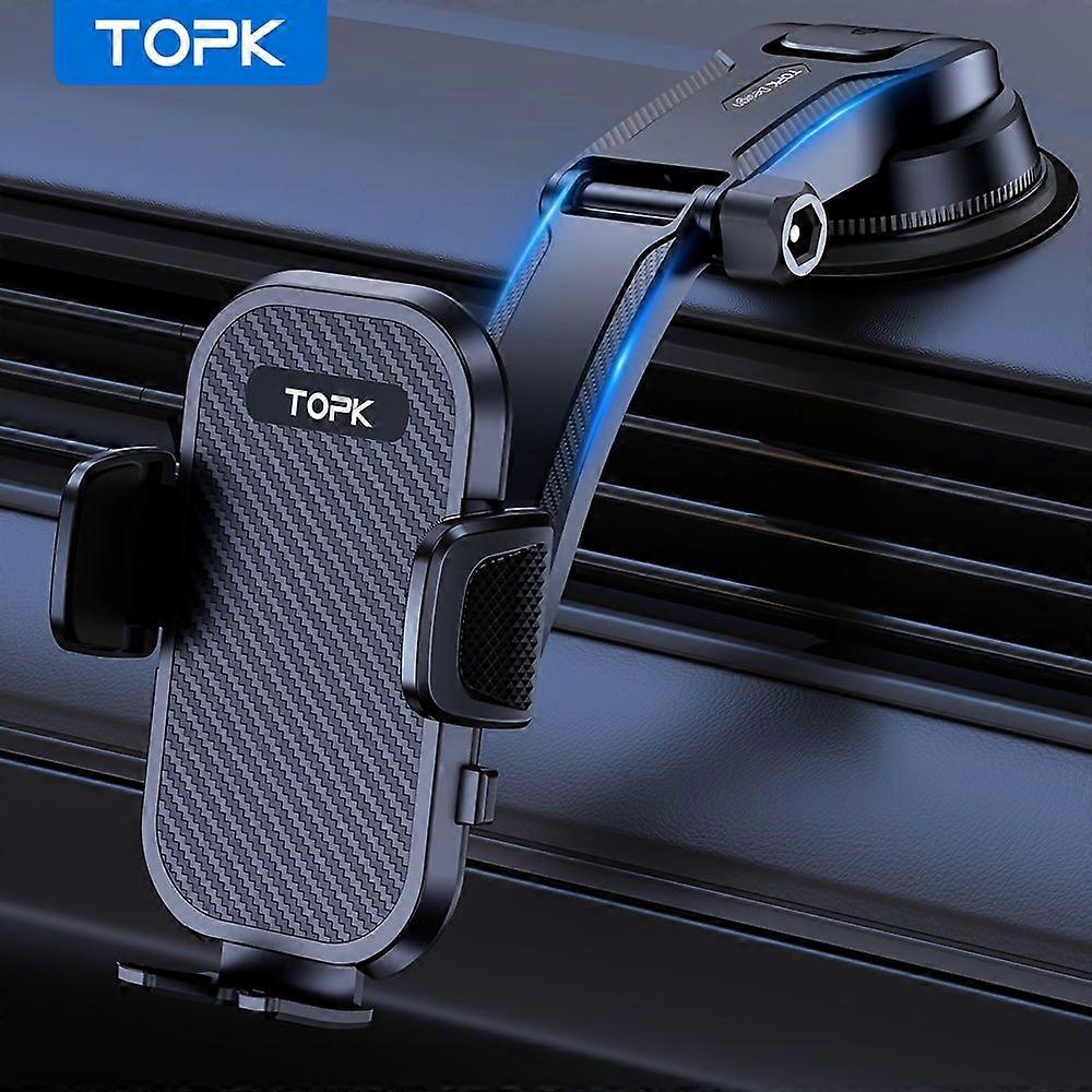 Support De Téléphone Pour Tableau De Bord De Voiture, Fixation Entièrement Métallique Réglable, Rotation À 360° Horizontale Ou Verticale, Compatible Avec Tous Les Smartphones Jusqu'à 6,9 Pouces.