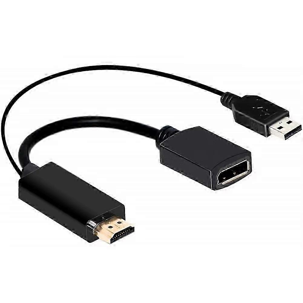 Câble Adaptateur Hdmi Vers Displayport Compatible 4k 60 Hz, Convertisseur Hdmi Vers Dp Compatible 1080p 120 Hz Pour Pc, Tv, Xbox Et Ps4.