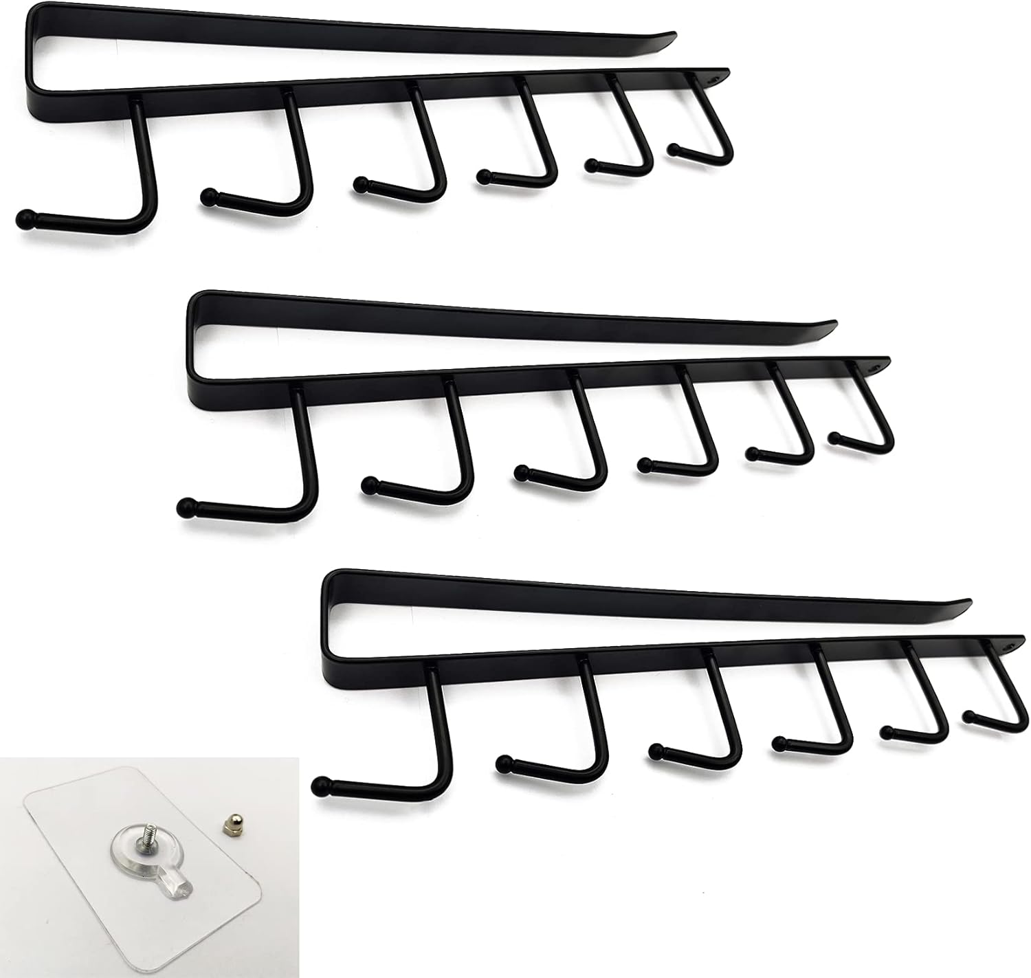 Becherhalter Für Unter Das Regal, Haken Für Gläser Unter Den Küchenschrank, Weinglashalter, Haken Für Küchentassen, Aufbewahrungsbox Für Weingläser, Kein Bohren Erforderlich – Schwarz
