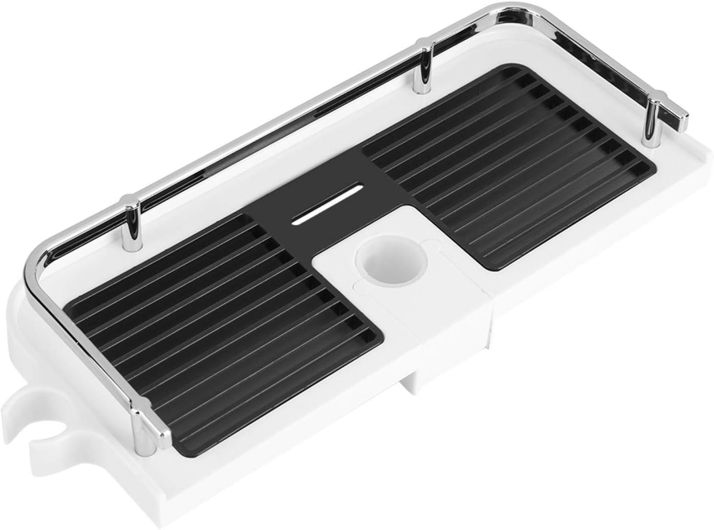 Badezimmerregal, Duschstange Ohne Löcher, Seifen-/shampooschale Für Die Duschwanne, Praktische Badezimmeraccessoires (schwarz-weißes Muster)