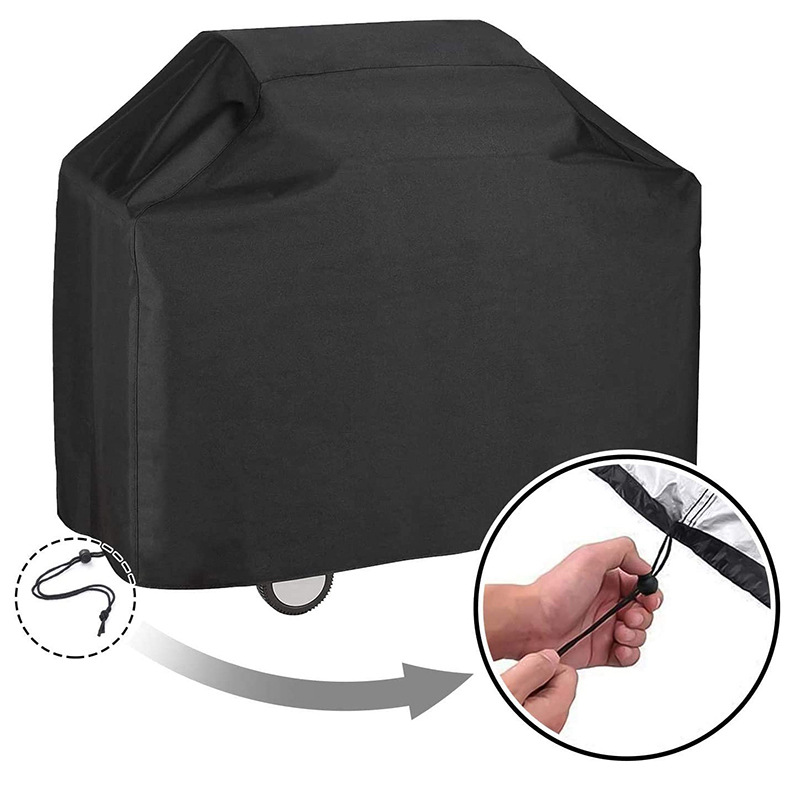 Outdoor-abdeckung, Outdoor-grillabdeckung, Outdoor-grill Wasserdichtes Tuch, 210d Oxford Grillschutz, Geeignet Für Viele Arten Von Grills, Uv-schutz, Wasserdicht, Reißfest (145x61x117) (schwarz)