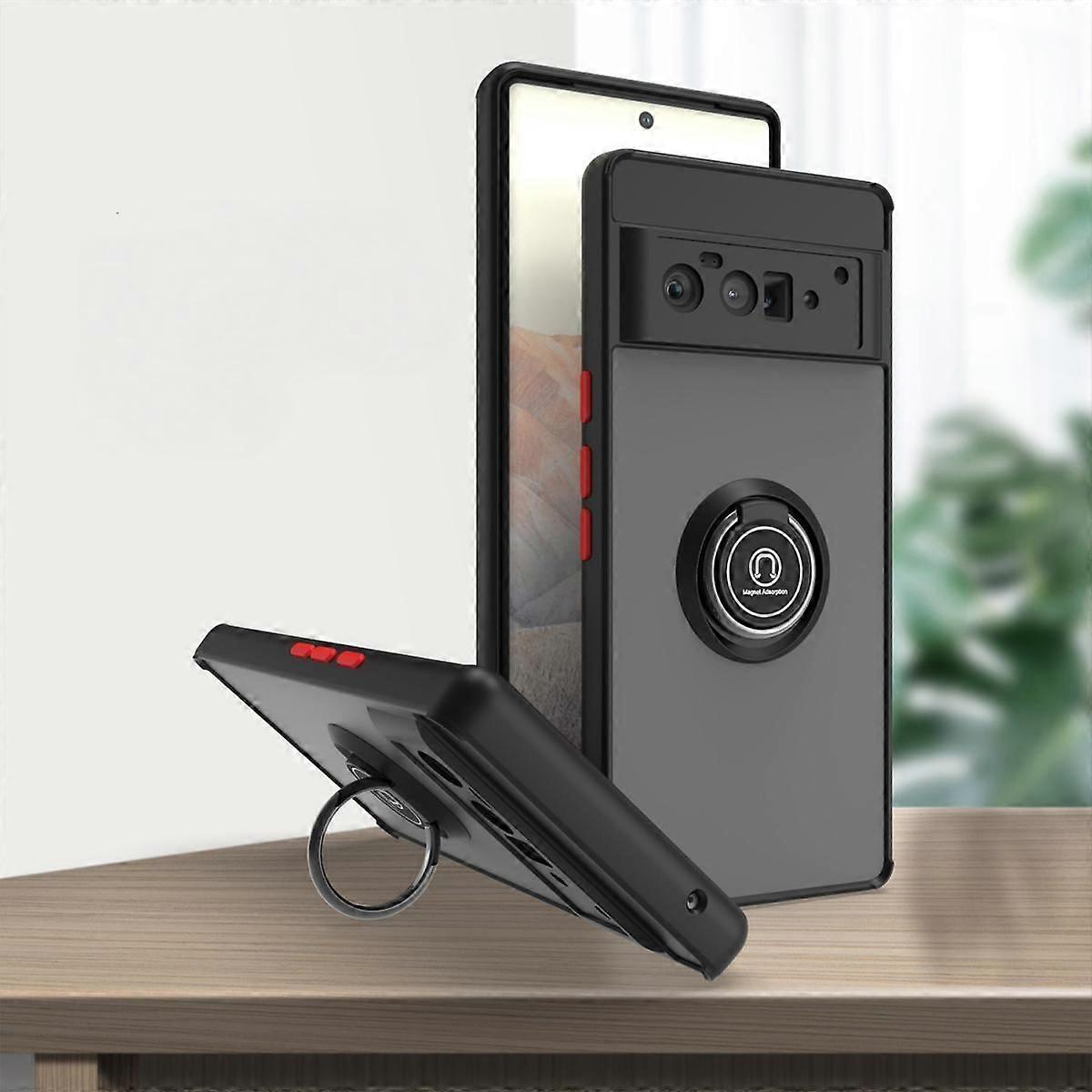 Schutzhülle Für Google Pixel 6 Pro, Android-ringhalterung, Sturzsicher Bis 4,5 M, Stoßfest, Schwarz