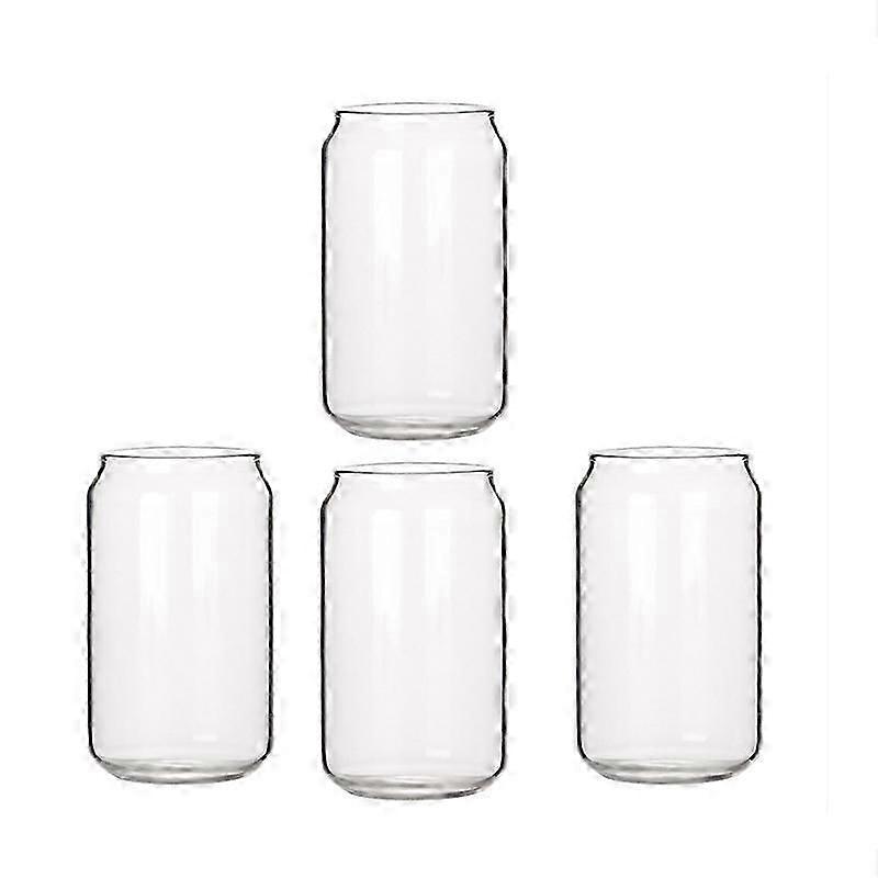 Set Aus 4 Gläsernen Dosen Im Trendigen Stil, Für Wasser, Milch, Bier, Milchshake, Dessert Oder Cola.