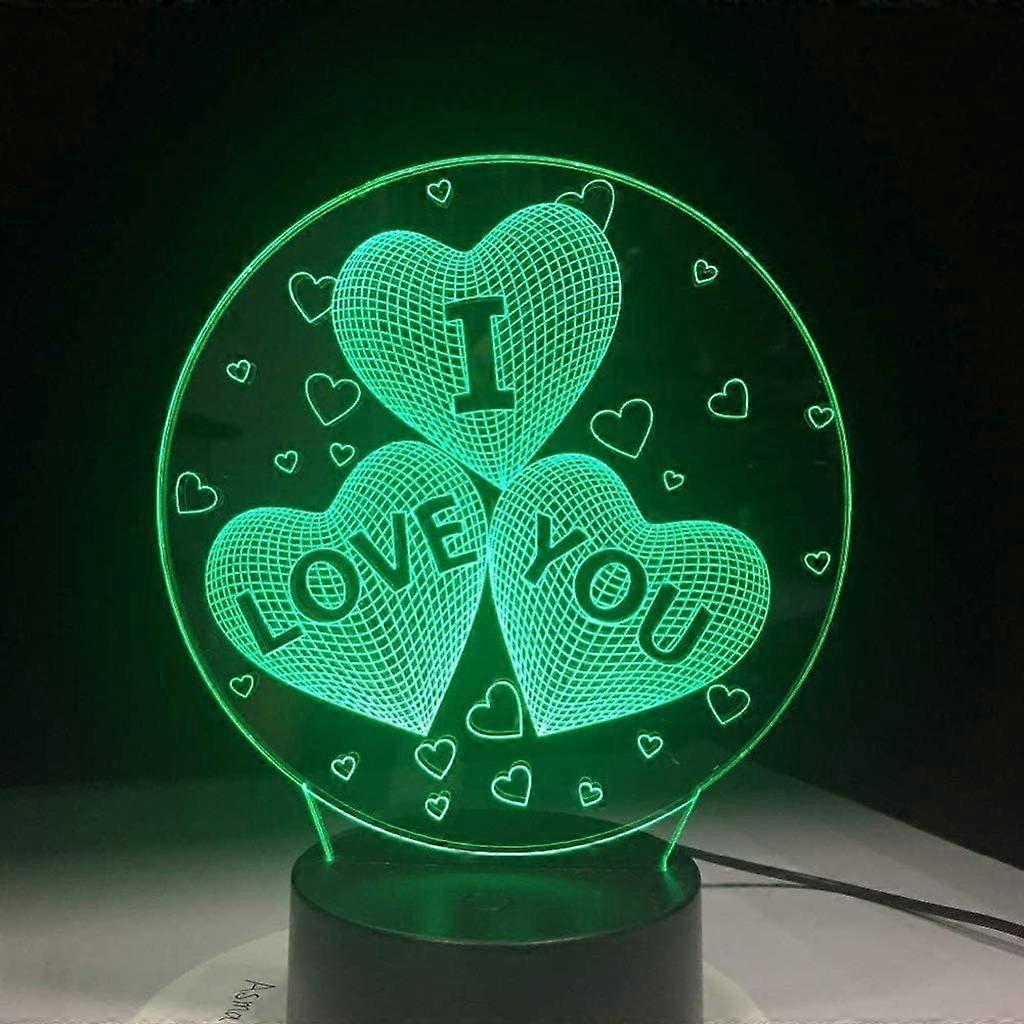 3d-nachtlicht, 7-farbige Led-nachttischlampe Zum Einstecken, Kreativ Und Romantisch, Für Ein Ideales Schlafzimmer Mit Stromversorgung.