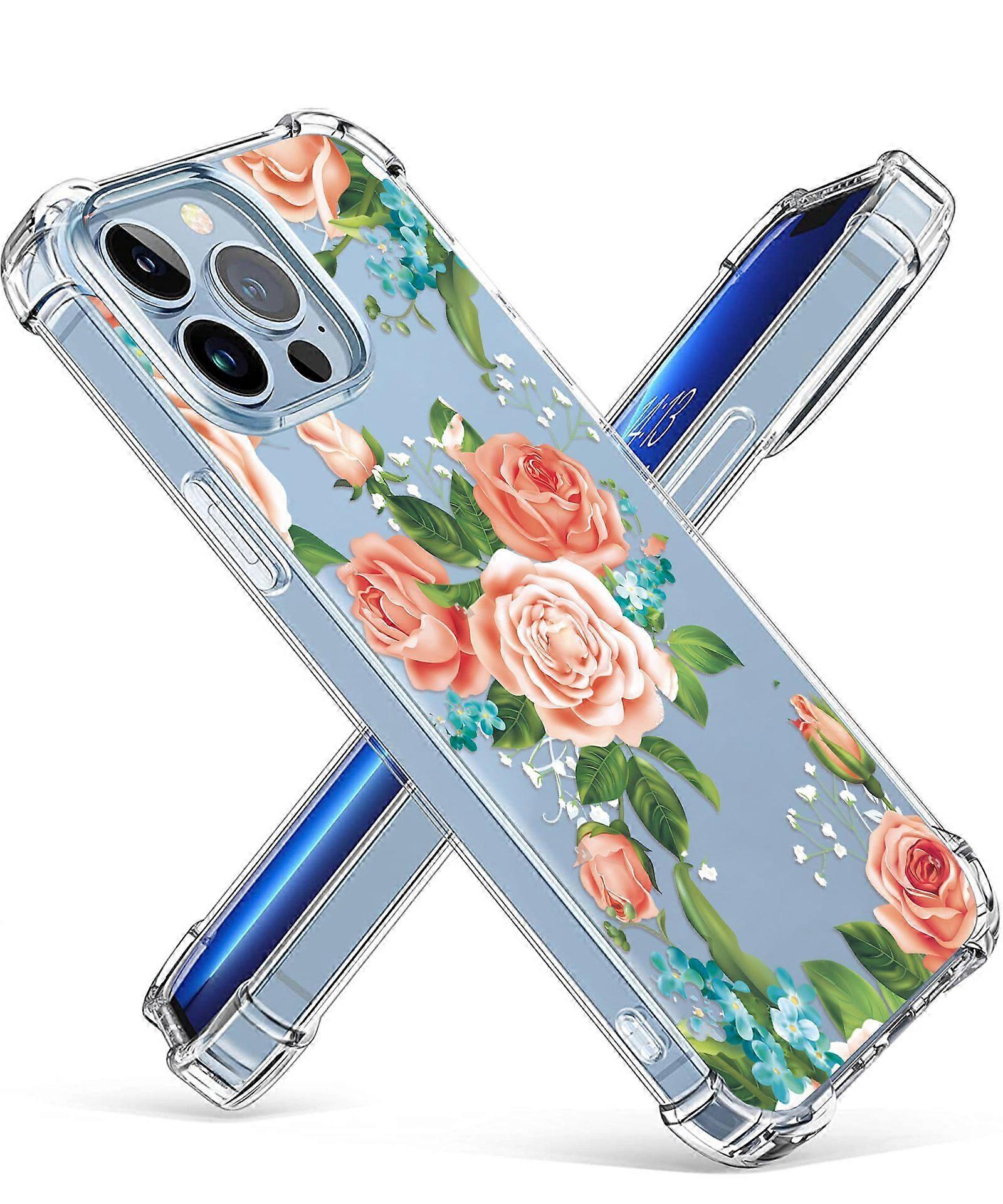 Kompatibel Mit Iphone 13 Pro Max, Floden Lite Series 6,7 Zoll Handyhülle, Transparent, Tpu, Dünn, Stoßfest Und Flexibel, Blumenmuster (ref. 006).